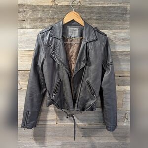 Thread & Supply Charcoal Leather Jacket